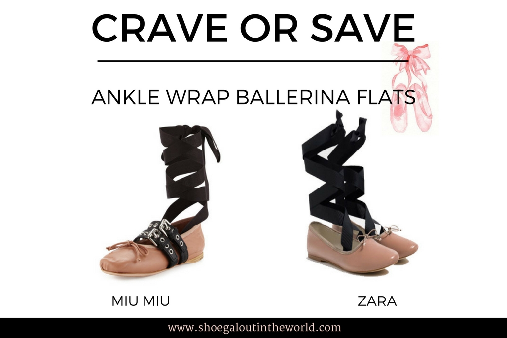 CRAVE OR SAVE - MIU MIU ANKLE WRAP BALLERINA FLATS