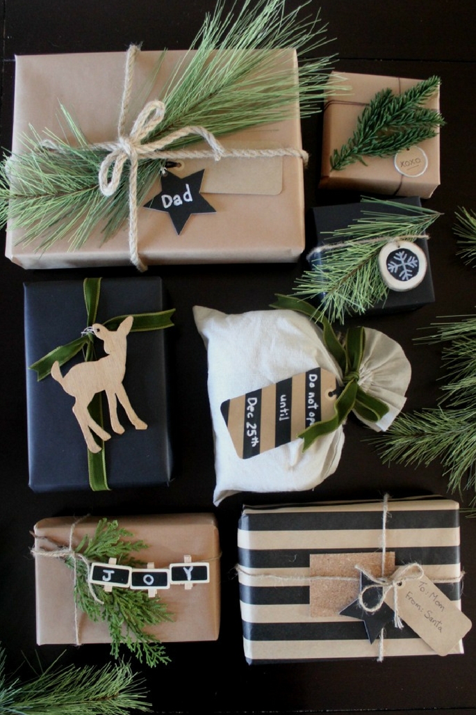 HOLIDAY GIFT GUIDE 2016 WRAPPING GIFT IDEAS - Rustic Gift Wrap Ideas