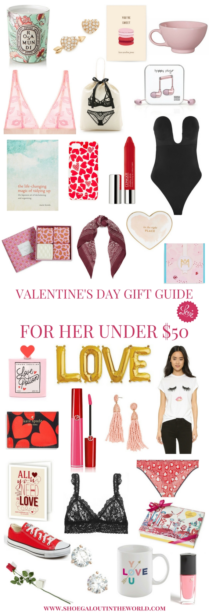 VALENTINE'SDAY GIFT GUIDE FOR HER UNDER $50 // Shoegal Out In The World