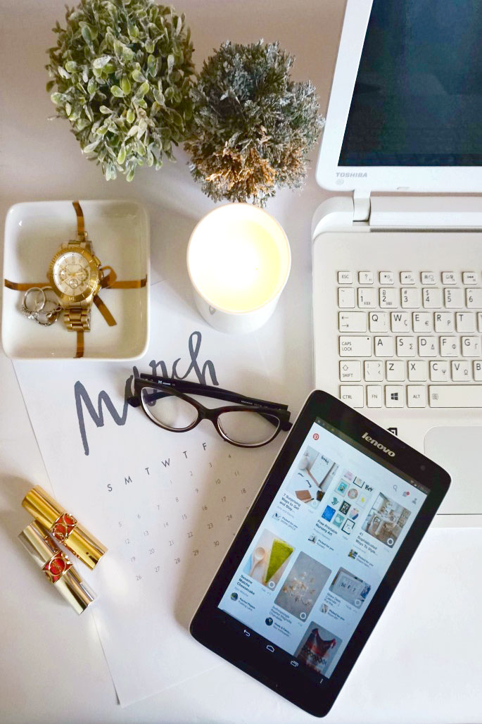 March Goals - Home Office Flatlay