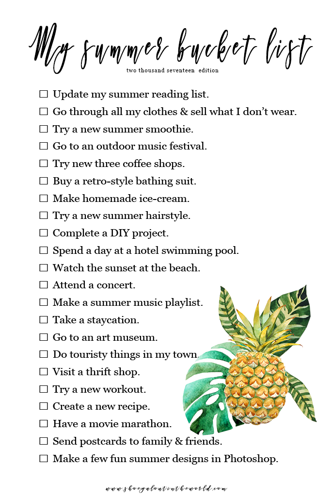 My Summer Bucket List