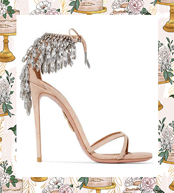 The Most Fabulous Wedding Shoes - Aquazzura Eden Crystal-embellished Suede Sandals