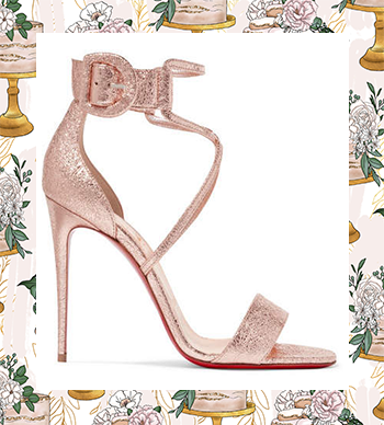 The Most Fabulous Wedding Shoes - Christian Louboutin - Choca 100 Metallic Cracked-leather Sandals