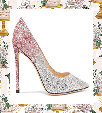 The Most Fabulous Wedding Shoes - Jimmy Choo Romy 100 Dégradé Glittered Leather Pumps