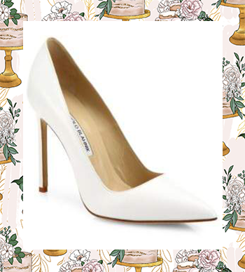 The Most Fabulous Wedding Shoes - Manolo Blahnik BB 105 Leather Point Toe Pumps