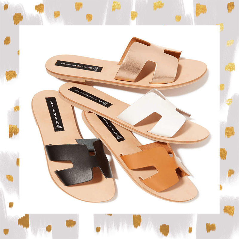 The best budget-friendly flat sandals to buy - Steven by Steve Madden Greece Sandals • $79